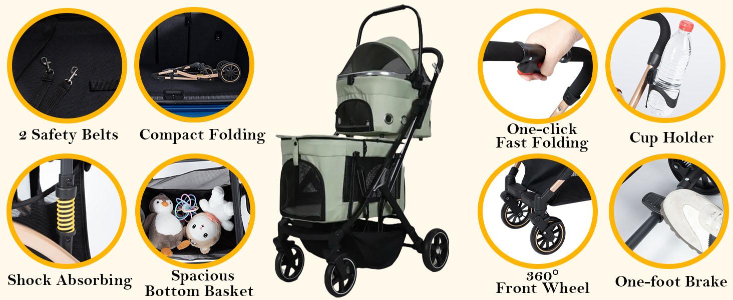 Double Pet Stroller