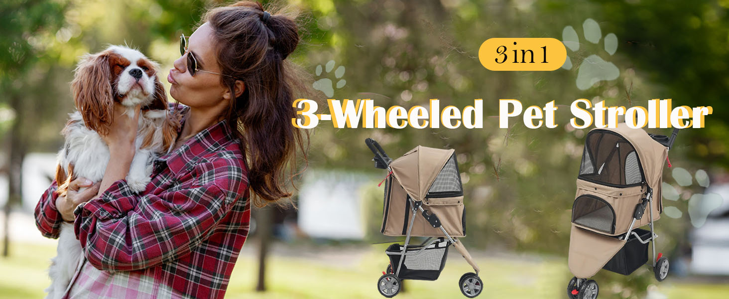 Three-wheeled Pet Cart