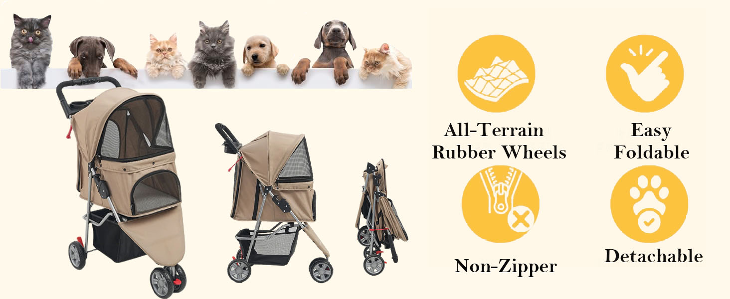 Three-wheeled Pet Cart