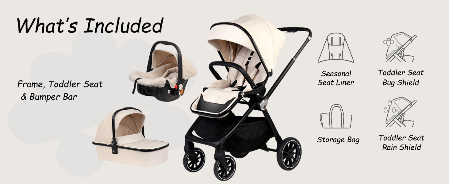 Luxury Stroller with Leather Handles