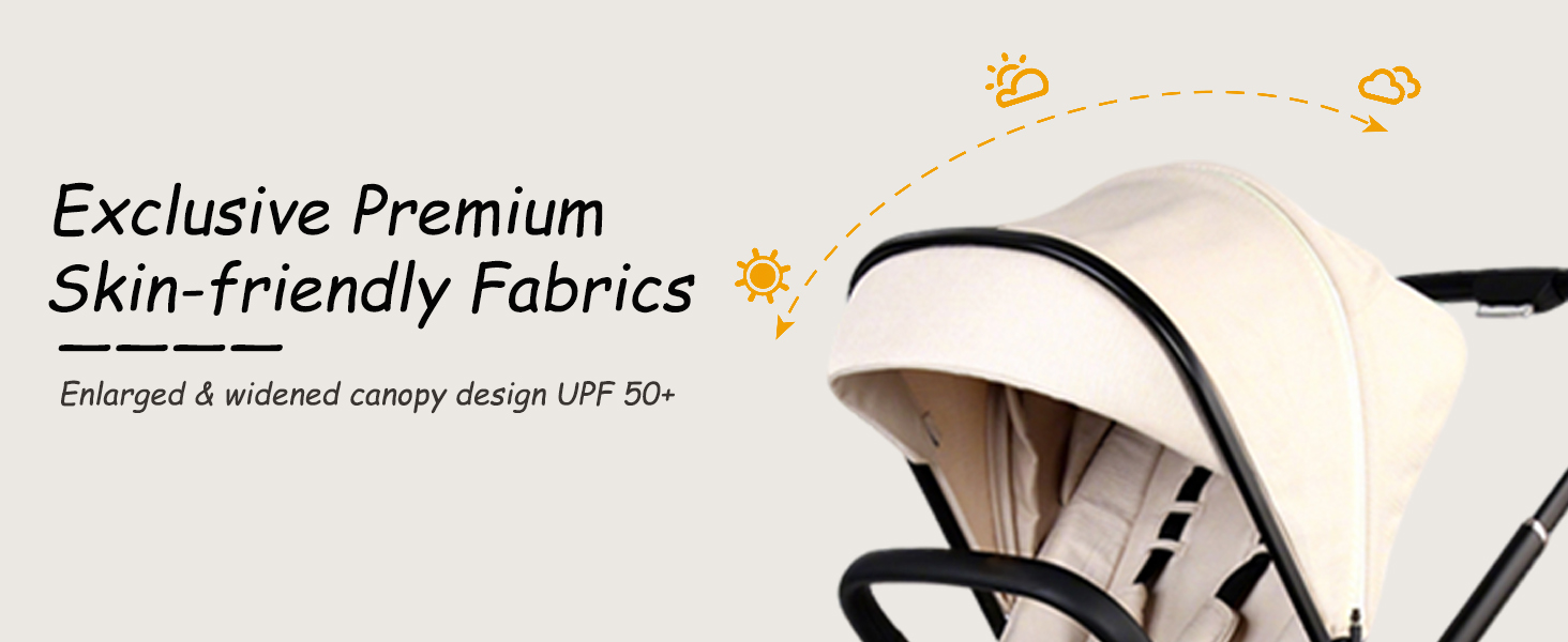 Luxury Stroller with Leather Handles