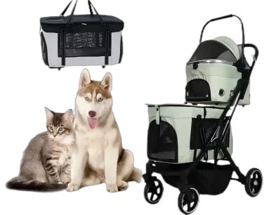 Double Pet Stroller earns 4.7/5 stars on Amazon for its durable design and easy maneuverability – a top pick for families with two pets.