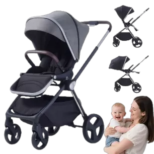 Trusted by 10,000+ parents! The Aluminum Reversible Stroller combines a lightweight aluminum frame with a reversible seat, offering 3-position handlebar adjustment and shock-absorbing EVA wheels. 