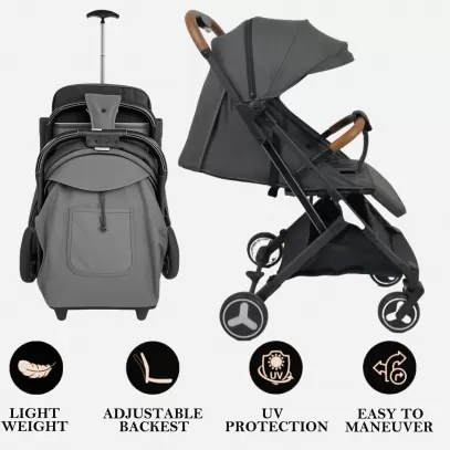 Leather Handle Luxury Stroller