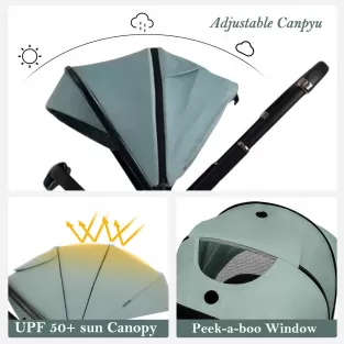 Leather Handle Luxury Stroller