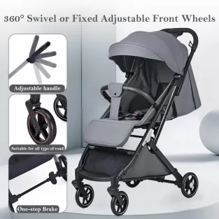 Leather Handle Luxury Stroller