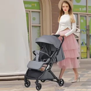 Leather Handle Luxury Stroller